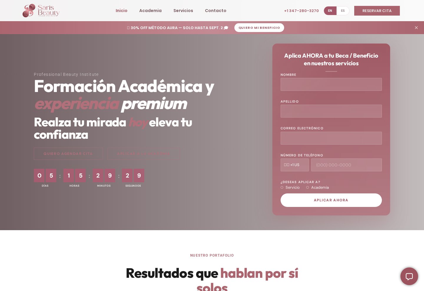 Sari's Beauty Institute website designed by Candy Brand Studio
